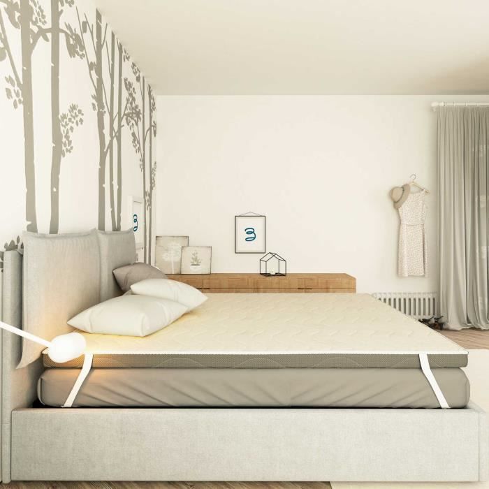 Cubrecolchón de 120x190 cm - Espuma viscoelástica - 10 cm de grosor - Calidad óptima