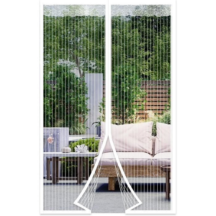 Mosquitera magnética para puerta de 140x220 cm, cortina antimosquitos, cierre automático, kit de instalación, tira adhesiva.