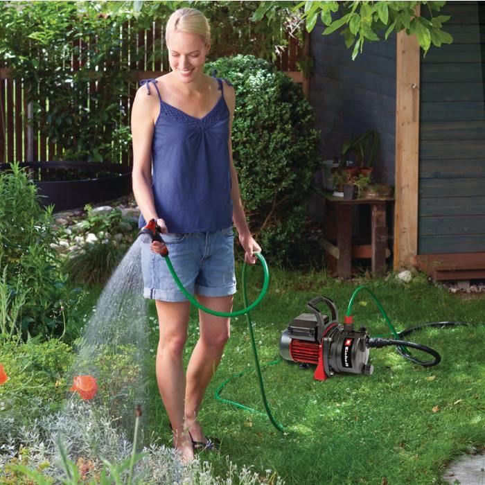 Einhell Kit Pompe d’arrosage GC-GP 6538 Set (650 W, Hauteur de refoulement 36 m) Livrée avec un tuyau d’aspiration de 7 m