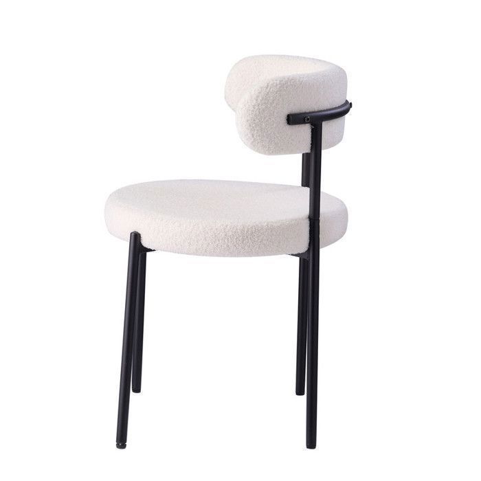 Lot de 4 chaises - Chaises de table à manger contemporaines - Chaise en métal - L 50cm X P 50cm X H 79cm - Blanc