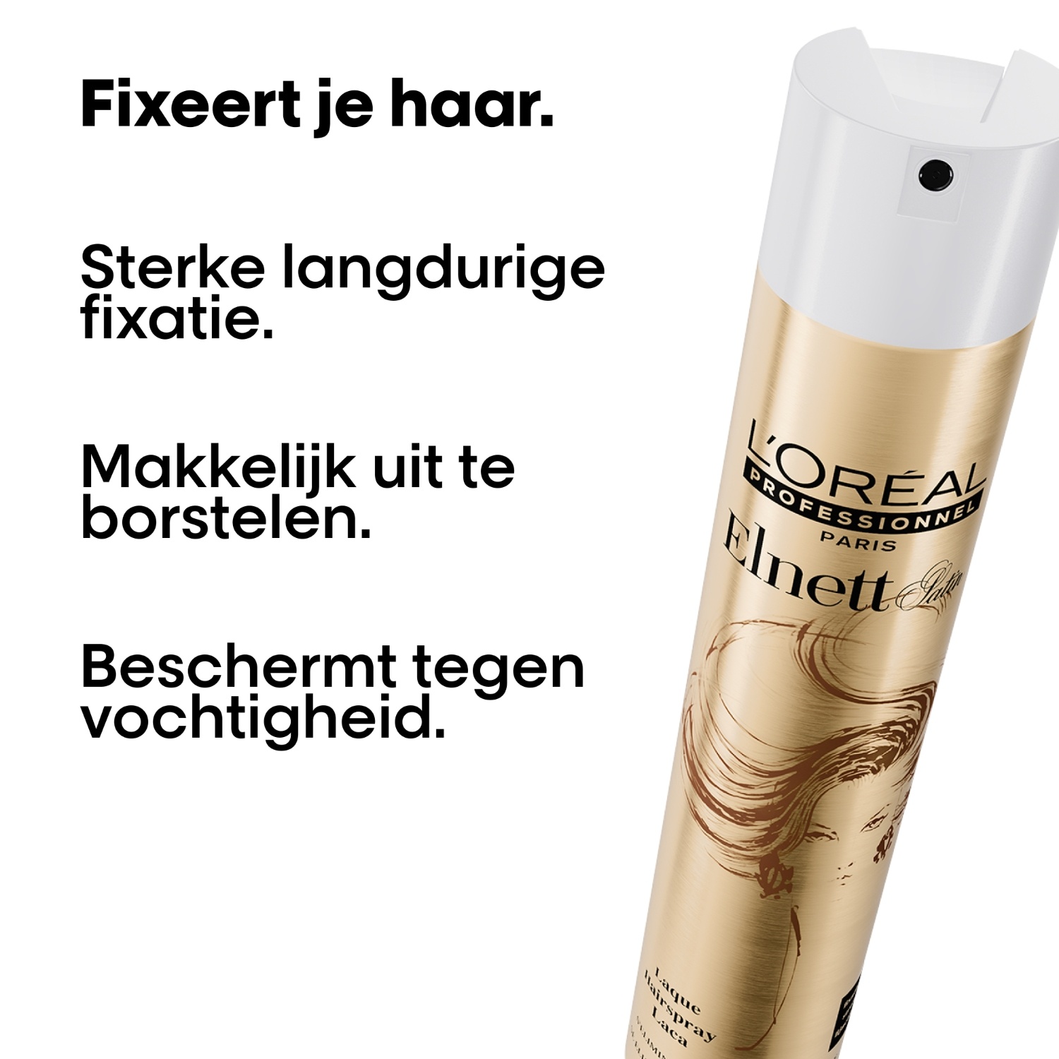 L'Oréal Professionnel Elnett Satin stiprus plaukų lakas - 500 ml