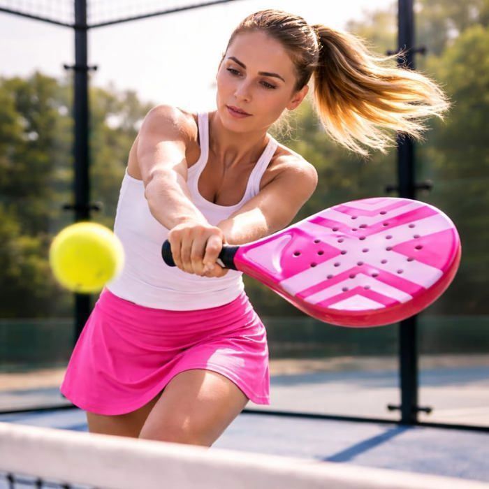 Padel rackets voor volwassenen – padeltennis racketset voor beginners en gevorderde spelers, professioneel racket (roze)