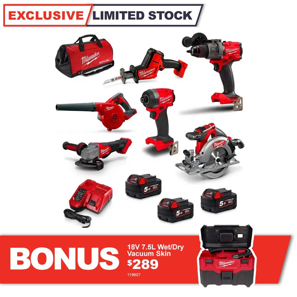 MILWAUKEE 18V FUEL™ 6-delers batteripakke 3 x 5,0 Ah M18FPP6A3503B
