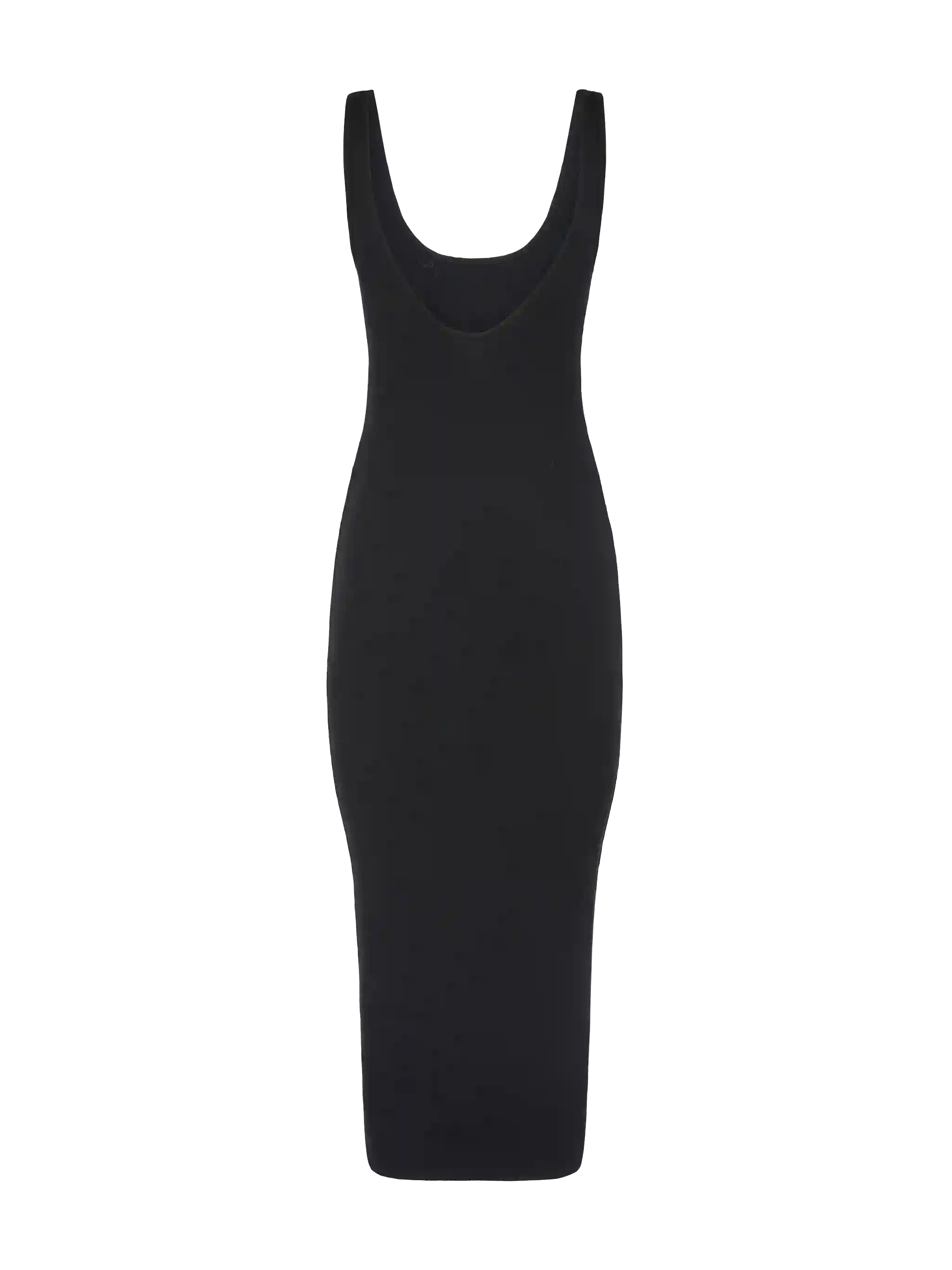 Jennifer zwarte tankjurk van geribbelde katoenen jersey