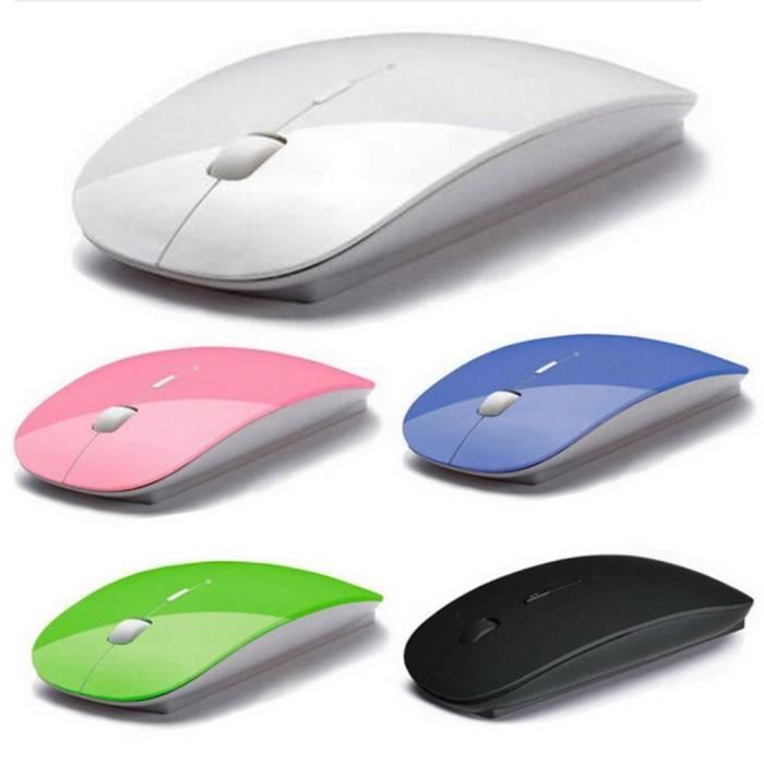Mouse óptico sem fio - Bluetooth 2.4 - DPI ajustável + dongle Bluetooth USB - para PC e Mac - Azul