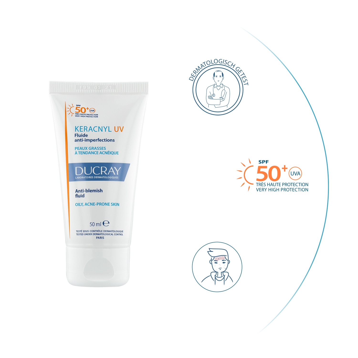 Ducray Cuidado Antiacné Keracnyl Fluido Antiacné - 50 ml