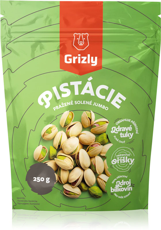 Grizly Pistácie pražené soléné pražené orechy solené