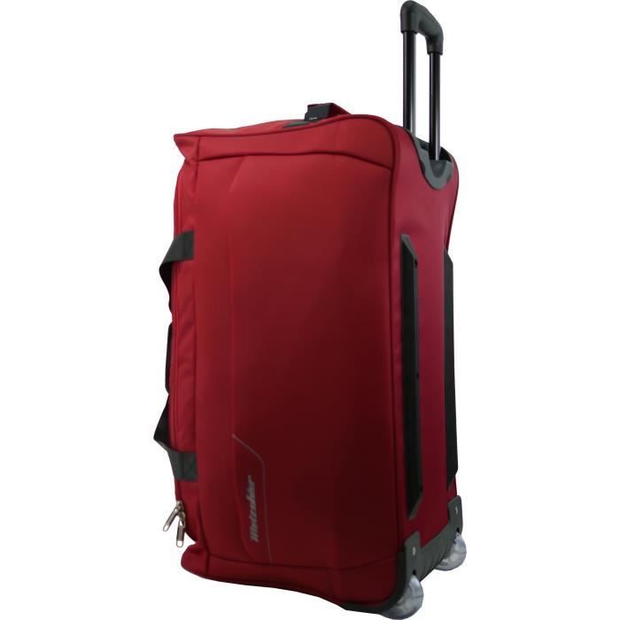 Bolsa de viaje con ruedas METZELDER Runner - Suave - Tamaño mediano - 63L - Roja