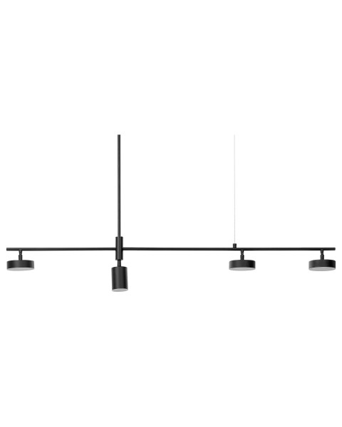 Lampa wisząca metalowa czarna 4 - punktowa