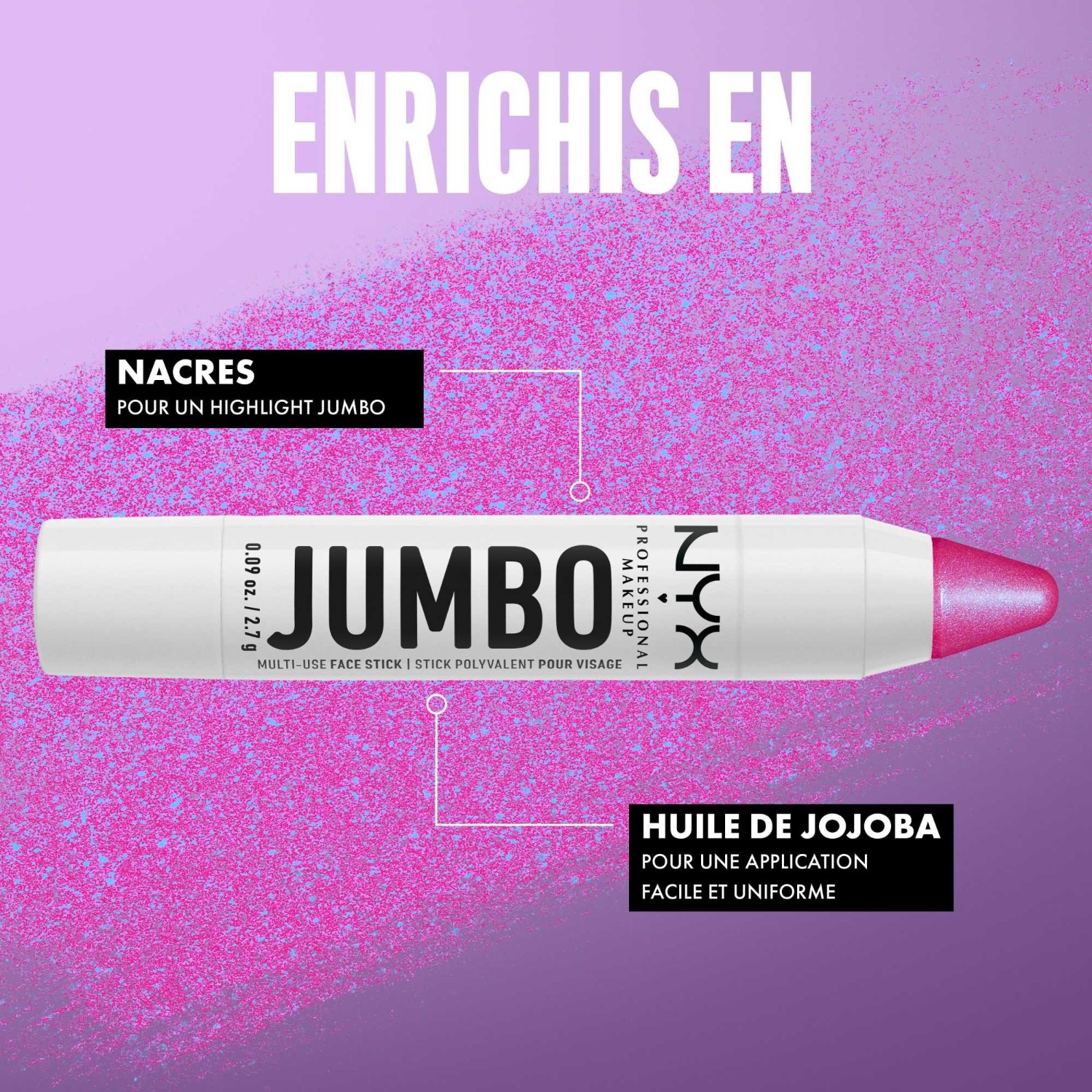 NYX Professional Makeup Crayon Highlighter Multi-Usage Rétractable Jumbo