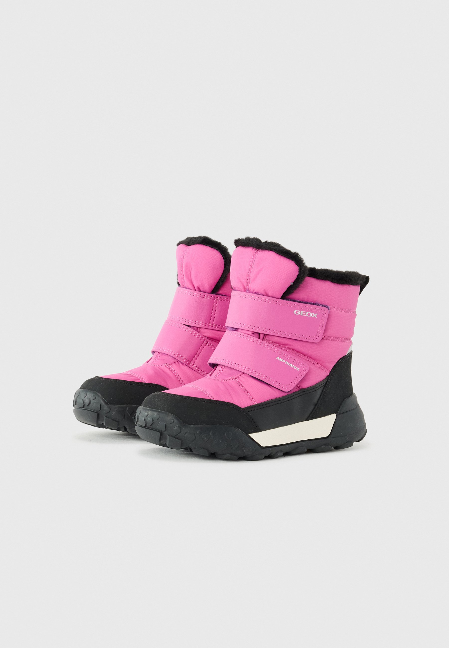 Geox TREKKY UP - Stivali invernali - fucsia/nero