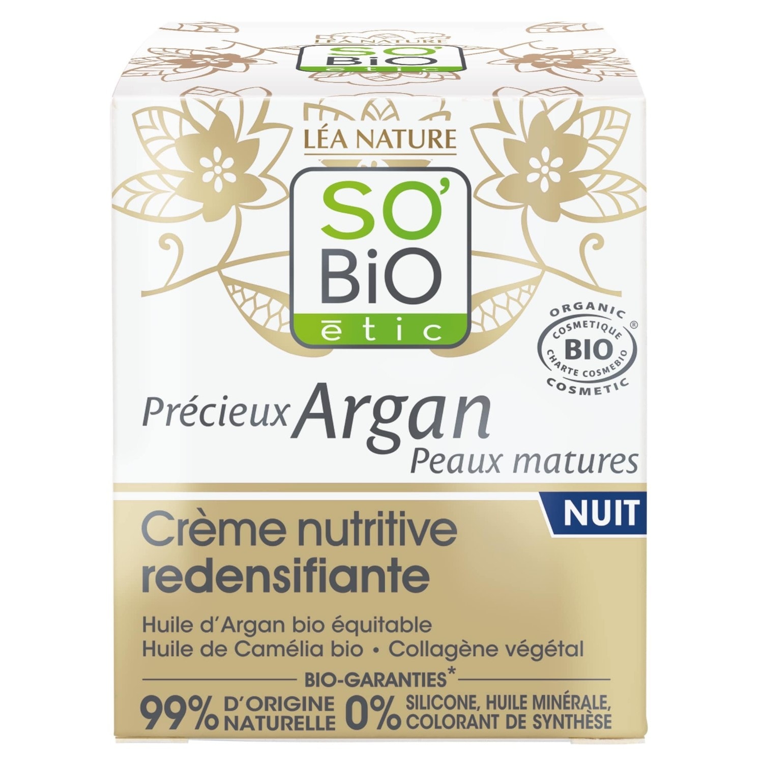 SO BiO étic Crème nutritive redensifiante nuit, Précieux Argan Peaux Matures