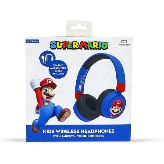 Kids' Headphones - Super Mario - Wireless - Bluetooth - 24-Hour Battery Life - Adjustable Volume