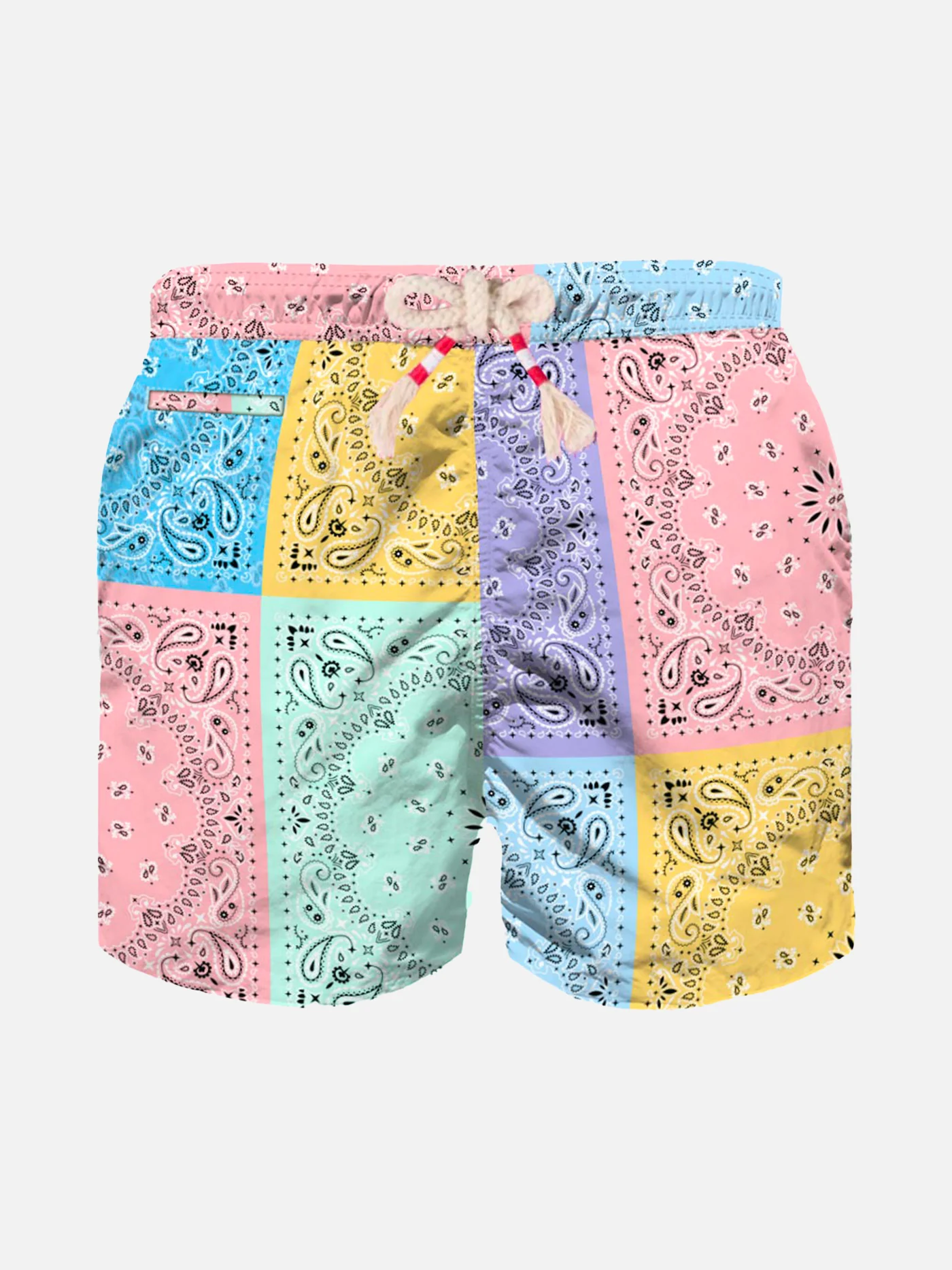 Traje de baño para niño con estampado de bandana multicolor