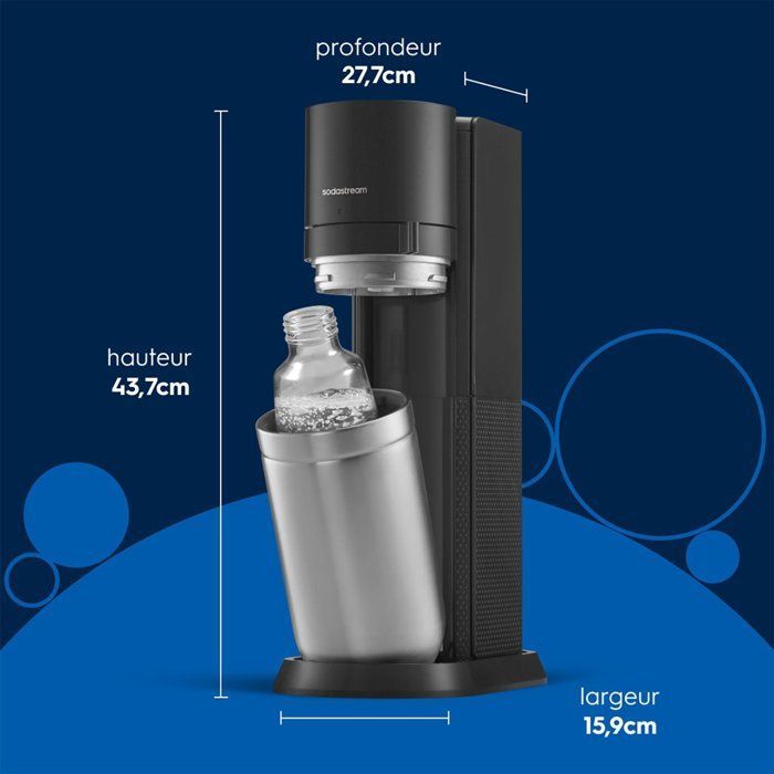 SODASTREAM DUO Black Soda and Sparkling Water Maker - 2 Glass Carafes - 1 60L Gas Refill