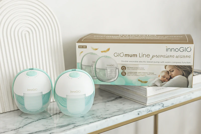 Bomba tira-leite dupla premium para aquecimento innoGIO GIOmum Line GIO-361