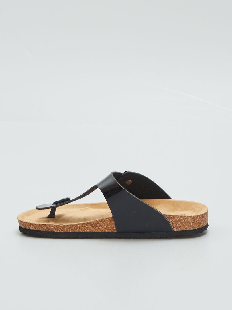 Sandalias tipo mule de color liso - NEGRO