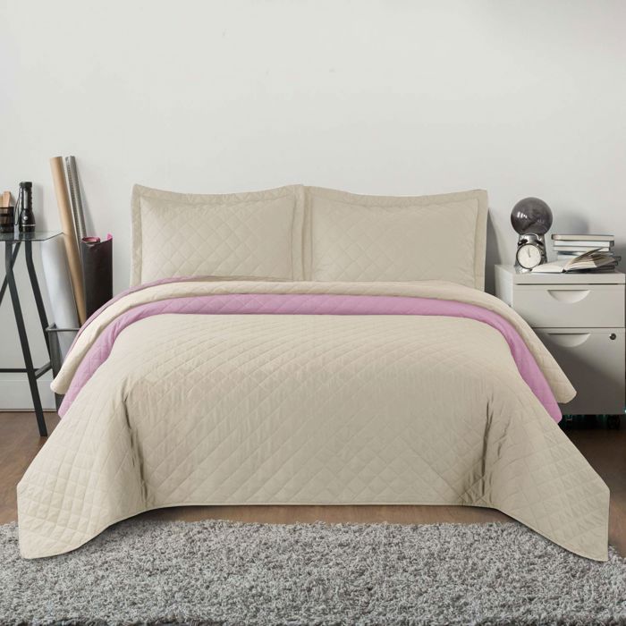Couvre-Lit Tutumi Inez Jeté De Lit Beige Rose 240X220X1Cm