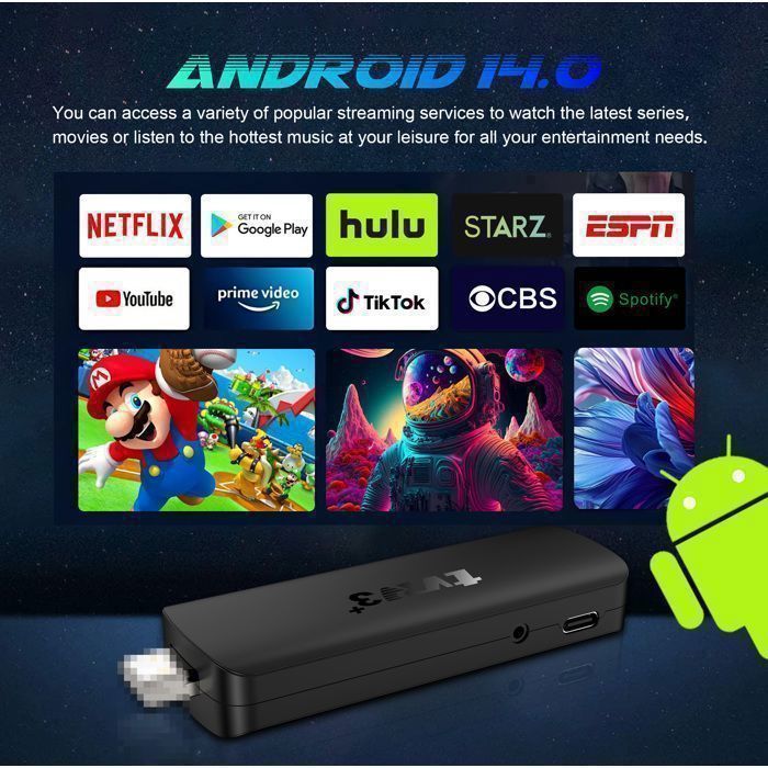 Android Box - TV Box - 8K - 2/16GB - IPTV Box - Android 14.0 - BT5.4 - Android TV - WiFi 2.4/5.0G - Reproductor multimedia