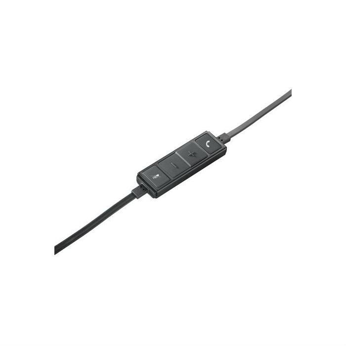 Fone de ouvido com fio Logitech H650E com USB e microfone estéreo - Preto