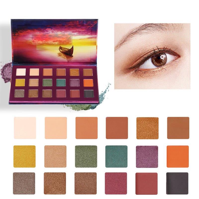 Nieuw binnen: Charmante oogschaduwpalette met 18 kleuren, make-uppalette met diamantglitter, matte glans en gepigmenteerde oogschaduwpoederset.