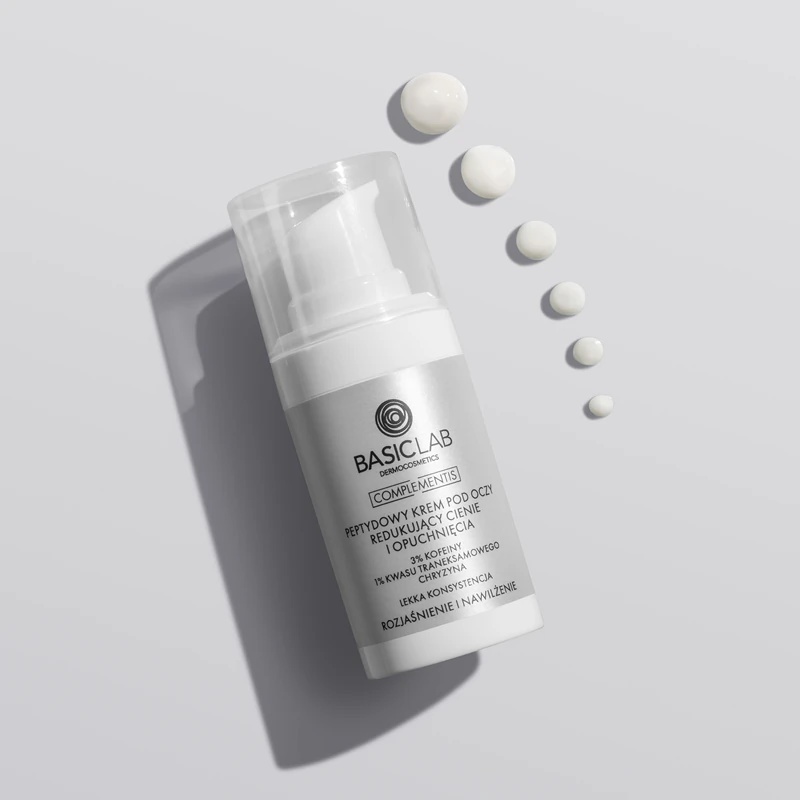 „BasicLab Dermocosmetics Complementis“ lengvas paakių kremas nuo patinimo ir tamsių ratilų.