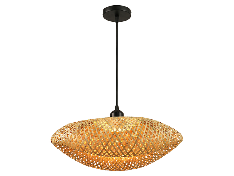 Lampa wisząca Bali bambusowa beżowo-czarna