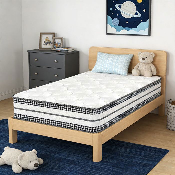 Materasso 90x200, spessore 26 cm, materasso ibrido in memory foam con molle insacchettate, sollievo dai punti di pressione, ergonomico.