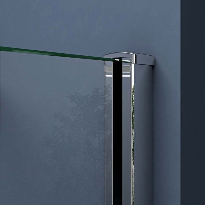 Mampara de ducha rectangular transparente de esquina de 100x100cm doporro Ravenna4K de 6 mm con cristal de seguridad Nano.
