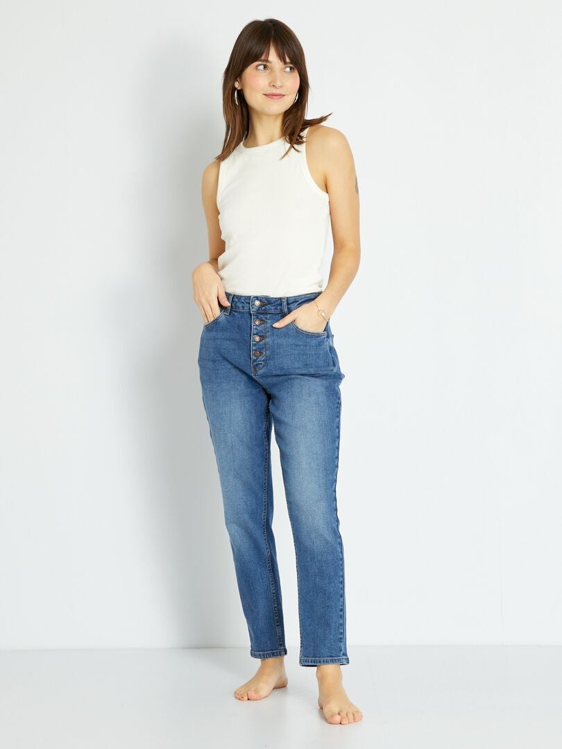 Vaqueros estilo mom de talle muy alto - L28 - AZUL