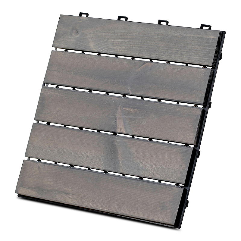 Työpöytälattialaudat 4 kpl 30x30 cm, harmaaksi petsattu mänty