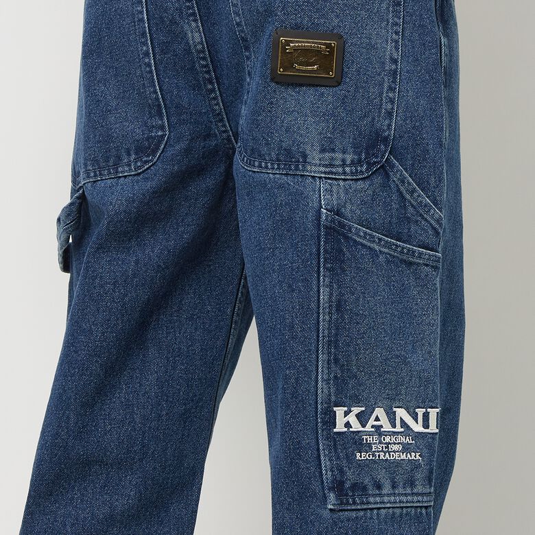 Pantalones holgados de mezclilla con bloques de rayas OG para el trabajo.