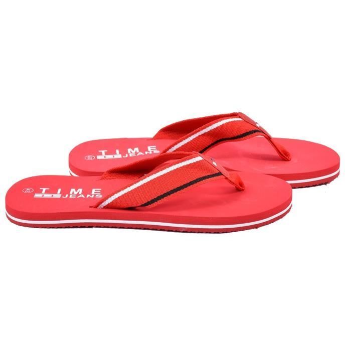 Tongs Homme - Ozabi - J208 Rouge - Confortables et résistantes à l'eau
