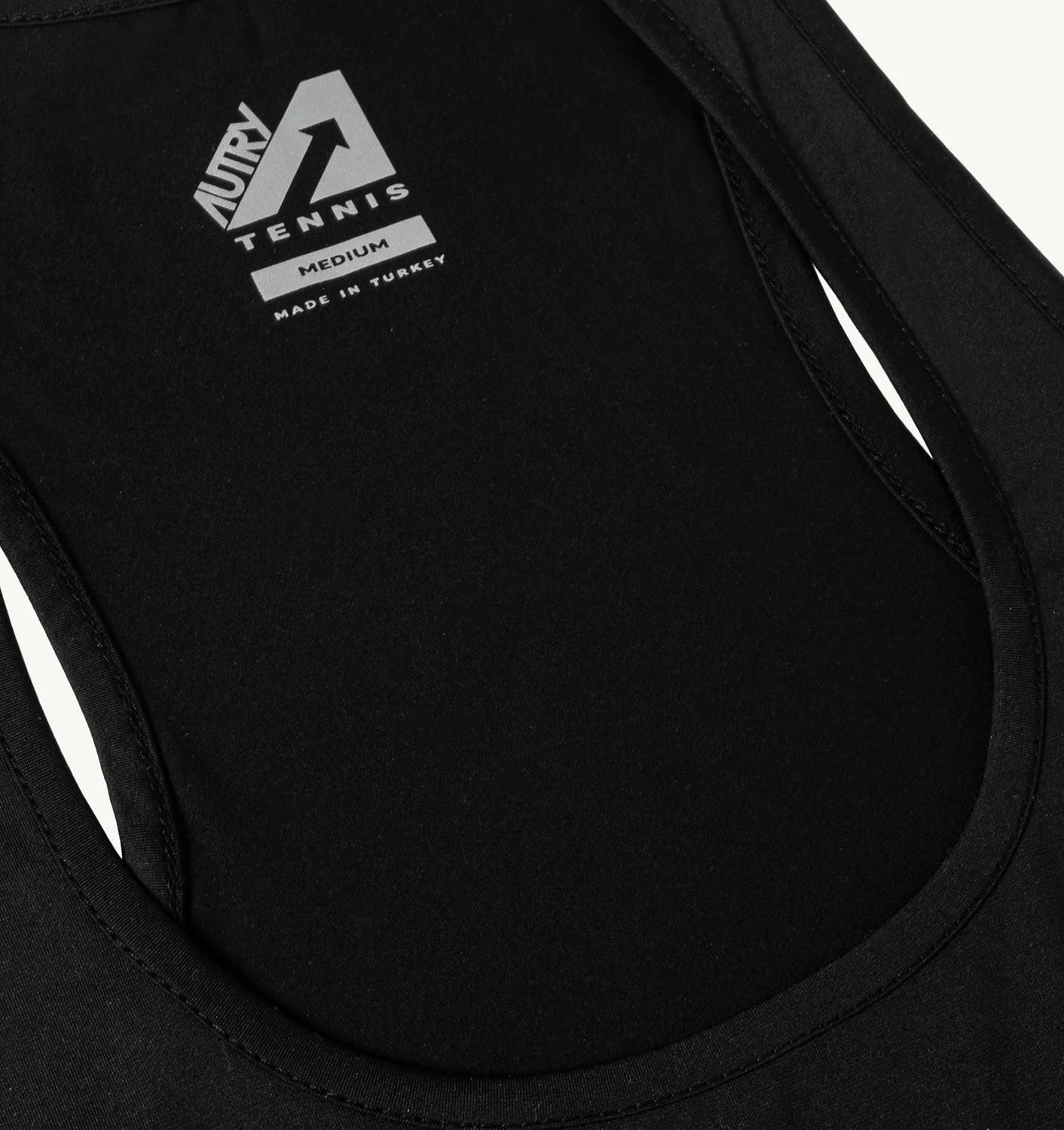 TOP DE TENIS NEGRU CU BENDE LATERALE ÎN CONTRAST