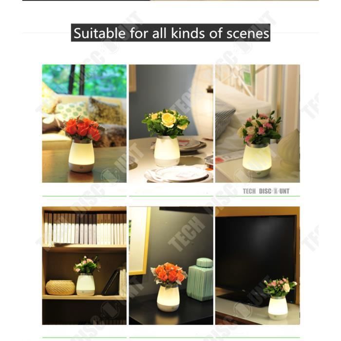 Lámpara de maceta con luz LED - DESCUENTO TECNOLÓGICO - Jarrón LED - Inalámbrica - Decoración para interiores y exteriores - Recargable por USB