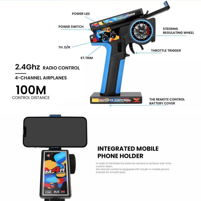 Brushless Electric RC Racing Car, 75 KM/H RTR 2.4G, 4WD, High Speed, Off-Road Drifting Toys for Kids and Adults