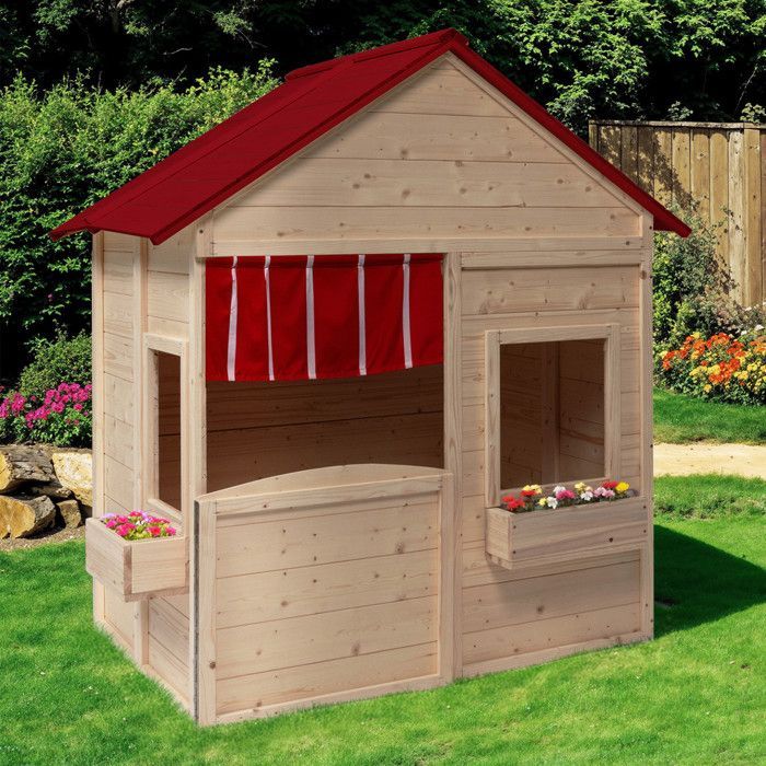 IDMARKET Maisonnette enfant en bois ADVENTURE, cabane de jeux extérieure