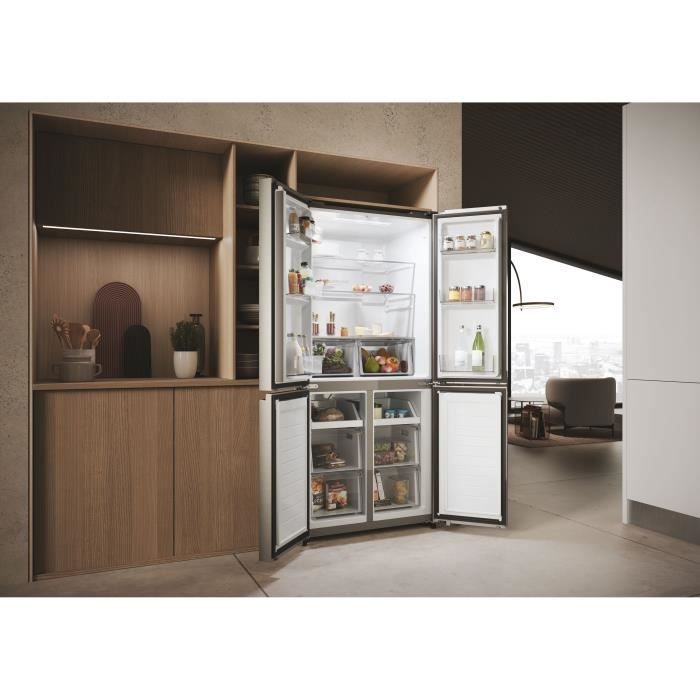 Réfrigérateur multi-portes - HAIER - HCR3818ENMM - Classe E - 467 L - 35 dB - 181,5 x 83,3 x 65 cm - Silver