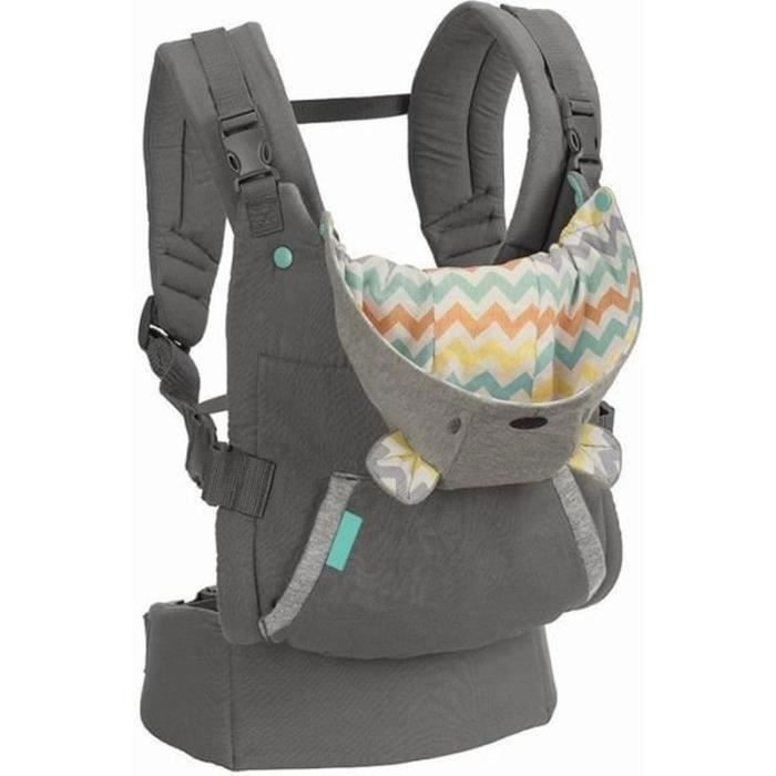 Portabebés de 0 a 36 meses, para llevar al bebé delante o en la espalda. Fácil de transportar. Sujeción cruzada frontal. Gris.