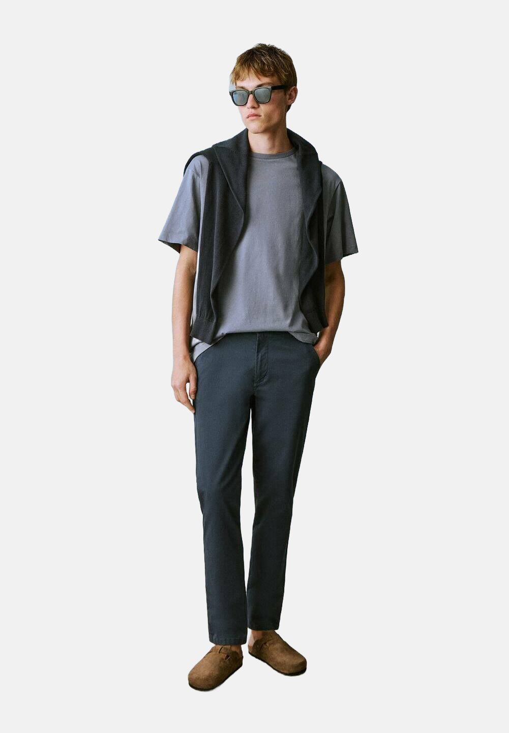 Calça chino infantil Mango - azul royal