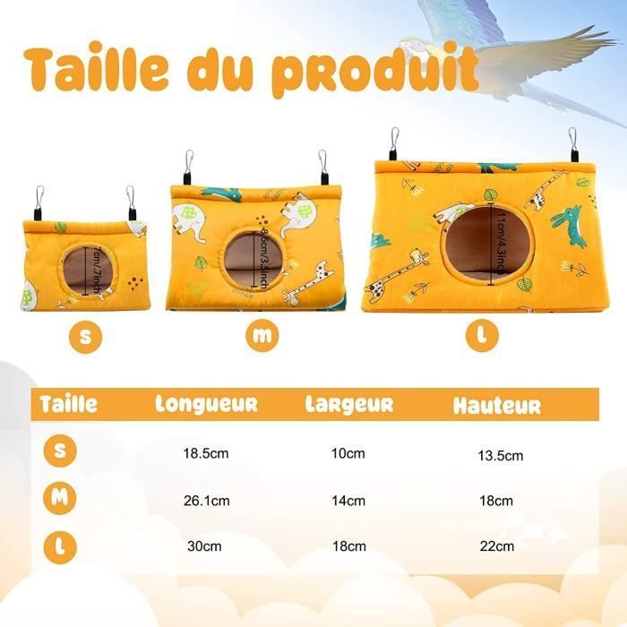 Perroquet Hamac Nid D'oiseau Chaud Doux Hamac en Peluche Suspendu Cage Tente pour Perruche Calopsitte Amazones Cacatoès Canari Cage