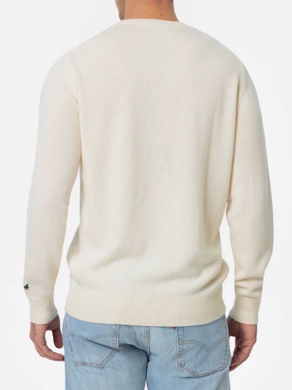 Suéter masculino branco Heron com estampa jacquard 