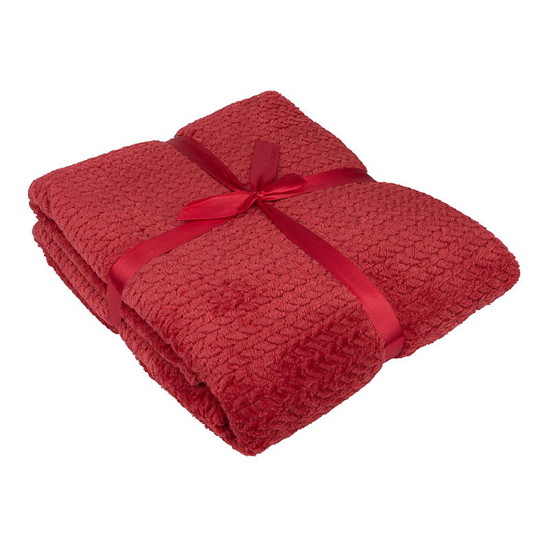 Hemmatta 150x200 cm flanellfleece rödmelerad