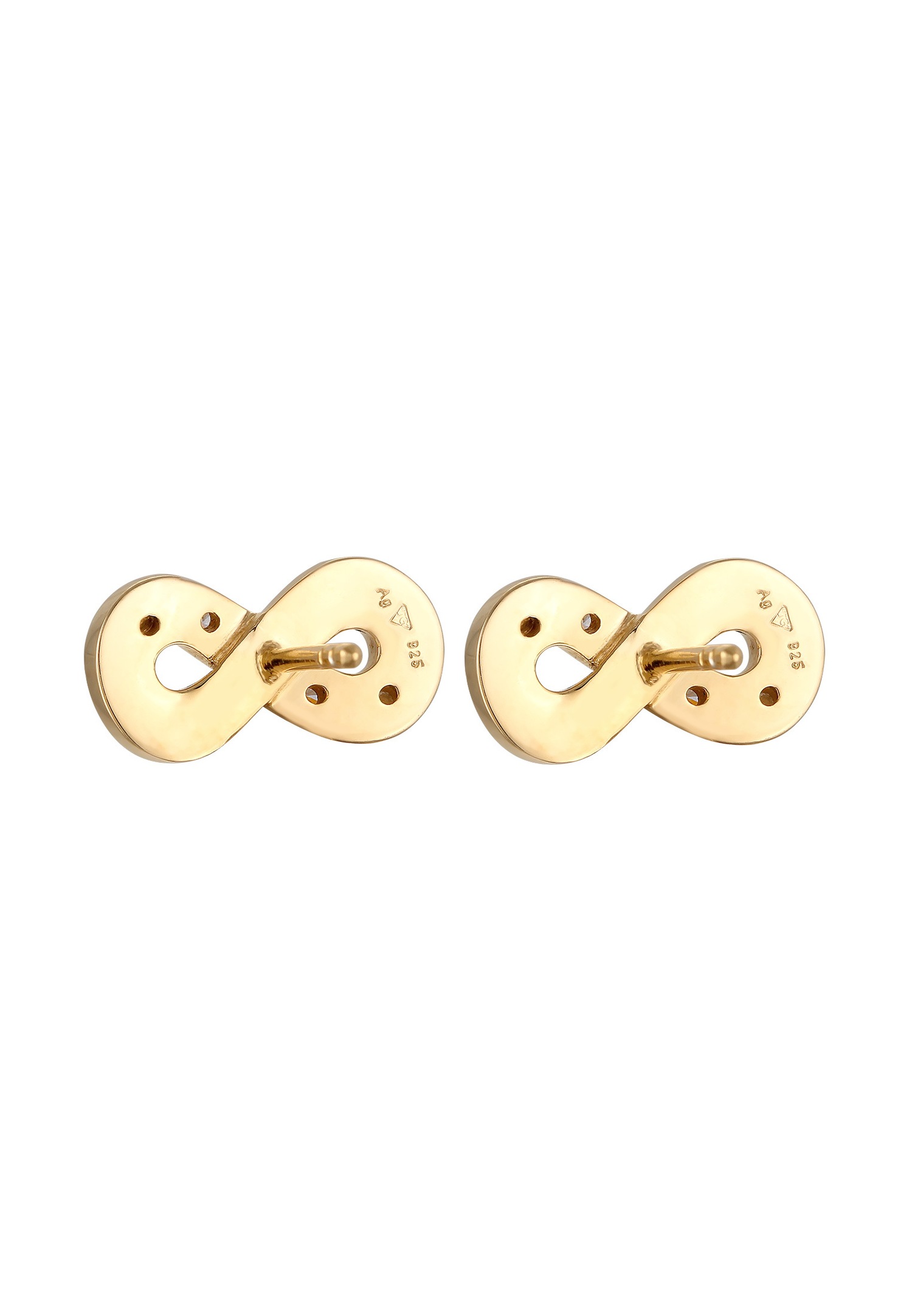 Elli DIAMONDS Femmes Clous d'oreilles Symbole Infini Étincelant avec Diamant (0.15 ct) en Argent Sterling 925