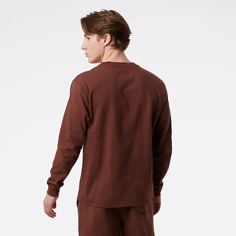 Camiseta masculina de manga comprida, fabricada nos EUA, cor principal: RICH OAK