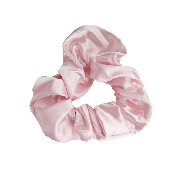 Elastice de păr Brushworks roz și alb din satin (pachet de 4)