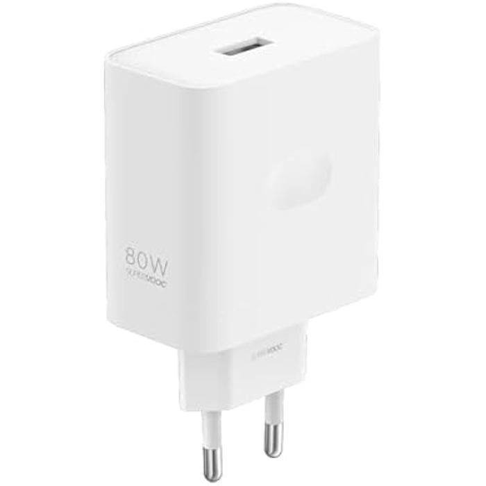 Cargador - OPPO - SUPERVOOC 80W - Blanco - Carga rápida - Seguridad mejorada