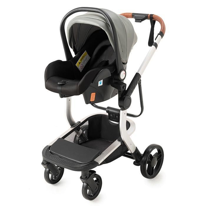 Carrinho de Bebê Magic ZC, Carrinho 3 em 1, Sistema de Viagem, Carrinho Dobrável, Carrinho de Viagem Confortável, Couro PU, Bolsa, Canguru para Bebê (0-3 anos)