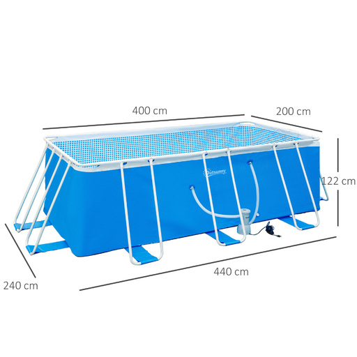 Outsunny 848-030v90bu Aftagelig Swimmingpool
