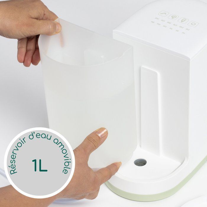 BEBECONFORT Instant Flesmaker, Vanaf de Geboorte, 1,1L Verwijderbaar Waterreservoir, Gemakkelijk Te Vullen en Reinigen, Wit
